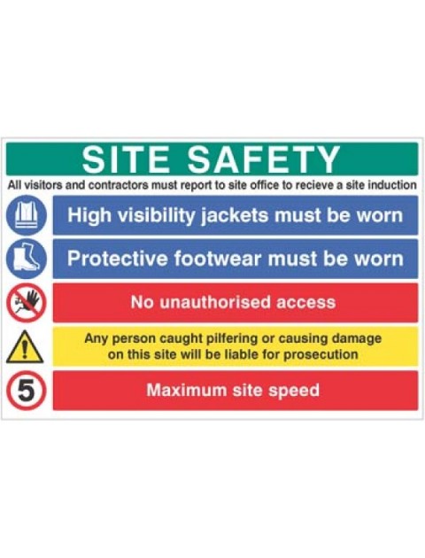 Site information sign rigid plastic version 4 Site Products